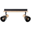 Spotbalken Emil, braun, 16,5 x 36,5 cm, Holz Innenleuchte