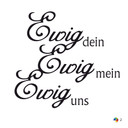 Wandtattoo Ewig dein - Herzen (2-farbig)