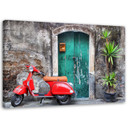Canvasbillede, Vespa Toscana rød