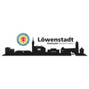 Wandtattoo Eintracht Braunschweig Skyline mit Logo farbig
