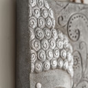 Buddha Wandskulptur - Asiatische Wanddeko aus Kunststein mit Seil - 41x78 cm