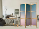 Japanischer Paravent, Raumteiler freistehend, Trennwand - Nostalgic Gradient: Muted Colors