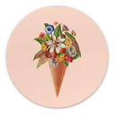 Tableau sur alu-Dibond rond Frida Floral Studio - Cornet de glace fleuri