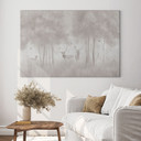 Canvas schilderij Herten in het nevelwoud - Ms Tiff