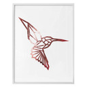 Plakat - Koliber origami - wygląd różowego złota