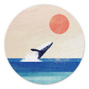 Wanddecoratie Walvis in de zee - Rivers - Alu-Dibond Rond