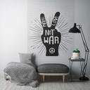 Street art-tapet 'Make Love Not War' - sort-hvidt fototapet - moderne non-woven tapet