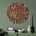 Tableau Ettore Walnut - Veinage de Bois Abstrait - Sir Edward x Grigory Gladarev - Alu-Dibond Rond