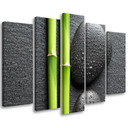 5 stykke lærredstryk Stones Bamboo Zen Spa
