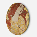 Rundt lærredsbillede - Kvinde med langt hår - G. Klimt