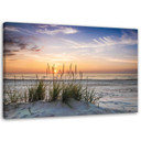 Canvasbillede, Solnedgang på stranden