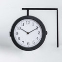 Bahnhofsuhr im Vintage Style aus Metall, schwarz | 28x25,3 cm