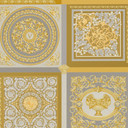 Versace Home włóknina tapeta barokowy złoty srebrny Próbki projektant luksusowe tapety