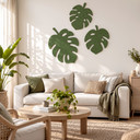Dekoracje ścienne z filcu Trio Monstera (zestaw 3 szt.) z funkcją akustyczną
