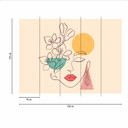 Abstrait MinimalPapier peint visage en brun orange - Papier peint intissé Designwalls 2 - 2.55 x 3.5