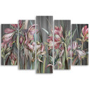 5 stykke lærredstryk, Iris blomster