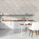 Papel pintado Floral hojas acuarela - Papel no tejido rosa verde beige - Papel pintado vegetal