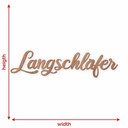 3D Schriftzug Langschläfer - Wanddeko fürs Schlafzimmer - Mahagoniholz