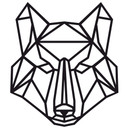 Muursticker Origami Wolf