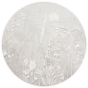 Fotobehang met bloemenreliëf - Planten in wit in een modern ontwerp - Ms Tiff - Rond - Zelfklevend/n