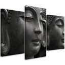 3 stykke lærredsprint, Buddha Zen Spa sort og hvid