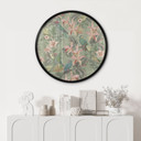 Plakat Dżungla z papugami zielony - Bloomery Decor - okrągły