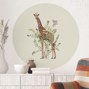 Wandtattoo Florale Giraffe - Frida Floral Studio - Rund