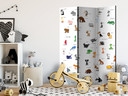 Paravent Séparation de pièce - Animaux joyeux (pour enfants) , 3 pièces