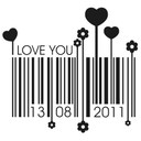 Wallsticker -  + Dato kærlighedsstregkode