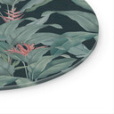 Glasbillede - Urban Jungle Tropical Leaves Green - Bloomery Decor - Round