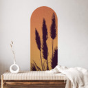 Wallsticker Rundbueplanter - Pampasgræs orange-gul