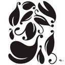 Sticker mural - Vrille des fleurs 1 (bicolore)