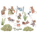 Kikki Belle Wallsticker - Lykkelig museverden for små drømmere (14 stk.)