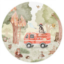Muursticker Dieren Brandweer in het Bos - Oliver Robins - Rond