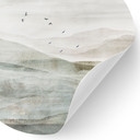 Muursticker Nevelig berglandschap aquarel - Ms Tiff - Rond
