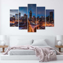 Lærredstryk 5 stykker, New York Skyline City Usa