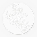 Akrylbillede, vinduesbillede til ophængning Elegant blomsterpragt - Magnolier - Rund
