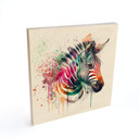 Plakat drewniany Heine - Tęczowa zebra - Kwadrat