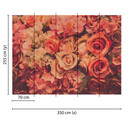 lyserødt og grønt non-woven tapet Designwalls FlowerWall roser 
