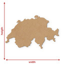Dekoracja drewniana MDF mapa Szwajcaria - natura