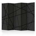 Screen room divider - Mørkt edderkoppespind, 3-delt