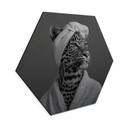 Sekskantet Billede med sølveffekt Royale Spa time-out med leopard - Rahner - Aluminium dibond