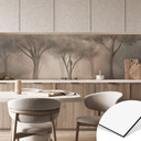 Keukenachterwand Bosmagie in de ochtendnevel Beige - Ms Tiff