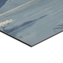 Billede af fuldmåne over toppen af Fuji-san - Roze – print på aluminium (Alu-Dibond)