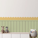 Wallsticker bølgebort sennepsgul