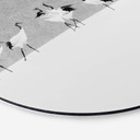 Tableau sur alu-Dibond rond Marchegiani - Des grues dans la neige
