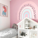 Muursticker Pastelroze Regenboog