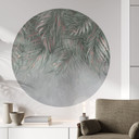 Muursticker Exotische palmbladeren roze-groen - Ms Tiff - Rond