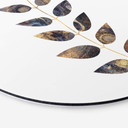 Tableau sur alu-Dibond rond Fredriksson - Feuilles marbrées