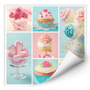 Zelfklevende Poster - Cupcake Collage